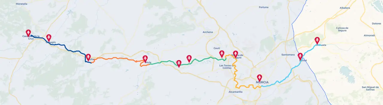 Ruta de Orihuela a Caravaca de la Cruz